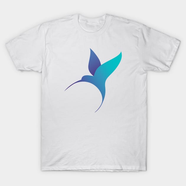 Blue hummingbird T-Shirt by LaInspiratriz